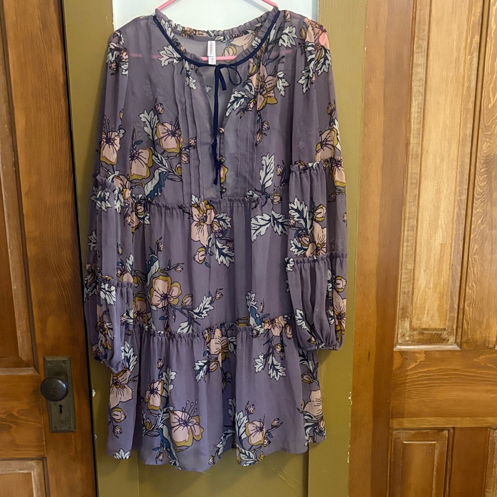 Xhilaration Floral Purple Dress